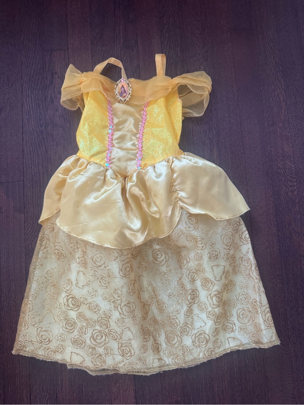 Disney Beauty & the Beast Yellow Belle Princess Dress Costume size 4-6X